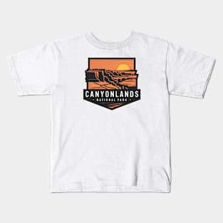 Canyonlands National Park Landscape Emblem Kids T-Shirt